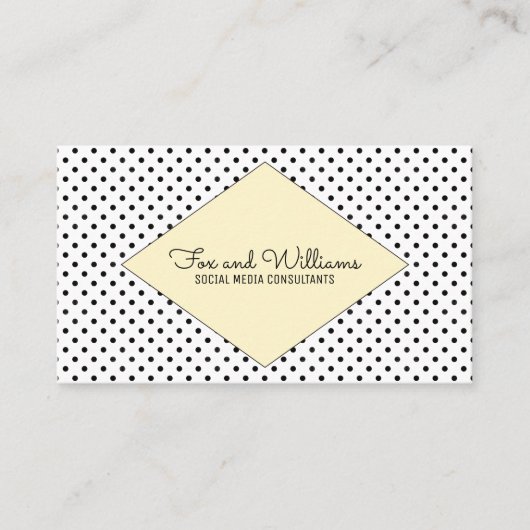 黄モダン水玉模様名刺 名刺 (正面)