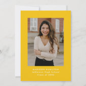 黄モダン波額写真卒業パーティー 招待状 (裏面)