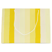 黄モダン白ストライプのトレンディーテンプレート ラージペーパーバッグ (正面)