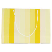 黄モダン白ストライプのトレンディーテンプレート ラージペーパーバッグ (裏面)