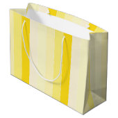 黄モダン白ストライプのトレンディーテンプレート ラージペーパーバッグ (裏面アングル)