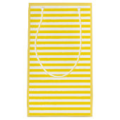 黄モダン白ストライプテンプレートエレガント スモールペーパーバッグ (正面)