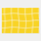 黄モダン白ミニマリスト夏の幾何学模様 ラッピングペーパーシート (正面2)