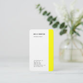黄モダン白ミニマルプロフェッショナル 名刺 (スタンド正面)