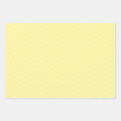 黄モダン白黒幾何日本の波 ラッピングペーパーシート (正面)