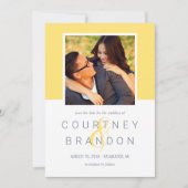 黄モダン石板モノグラ結婚ム写真 セーブザデート (正面)