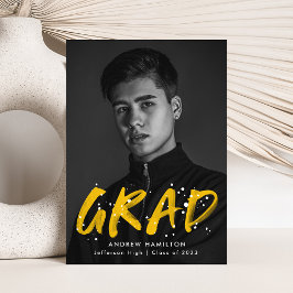 黄モダン絵を描（ばちゃばちゃ）跳ねる 案内状