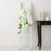 黄モダン緑の水色フローラ シェルパブランケット (インサイチュ)