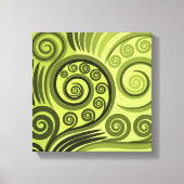 黄モダン緑シダ葉カールキャンバス印刷 キャンバスプリント (正面)