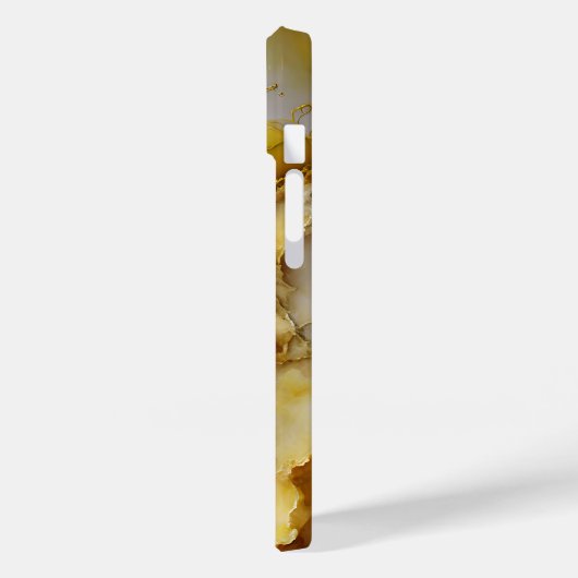 黄モダン緑大理石モノグラムパーソナライズされた Case-Mate iPhoneケース (裏面 / 左)