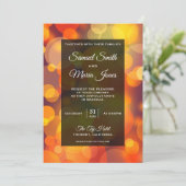 黄モダン色とオレンジ色の《写真》ぼけ味結婚式招待状 招待状 (スタンド正面)