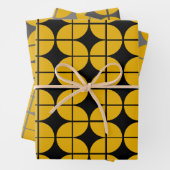 黄モダン色とグレーのシンプル幾何学模様 ラッピングペーパーシート (インサイチュ)