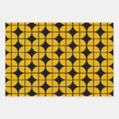 黄モダン色とグレーのシンプル幾何学模様 ラッピングペーパーシート (正面)