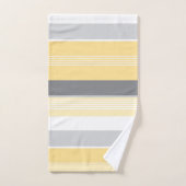 黄モダン色と灰色のストライプパターン バスタオルセット (ハンドタオル)