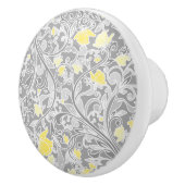 黄モダン色と灰色の渦巻形のフローラ セラミックノブ (右)