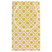 黄モダン色と白のジオメトモノグラムのリ名 スモールペーパーバッグ (裏面)