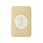 黄モダン色と白のホタテ バスマット (正面縦)