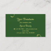 黄モダン色と緑と華美ポートレート写真 名刺 (裏面)