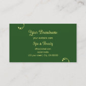 黄モダン色と緑と華美ポートレート写真 名刺 (裏面)