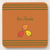 黄モダン色と金ゴールド与え感謝していコースタ コースター (正面)