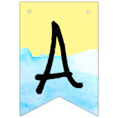 黄モダン色と青の水色ハッピーリタイア バンティングフラッグ (第2の旗)