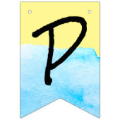 黄モダン色と青の水色ハッピーリタイア バンティングフラッグ (第3の旗)