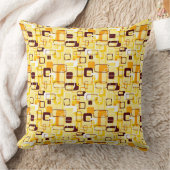 黄モダン色と黒の抽象芸術スタイル クッション (ブランケット)