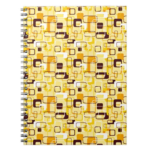 黄モダン色と黒の抽象芸術スタイル ノートブック (正面)