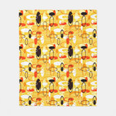 黄モダン色と黒の抽象芸術スタイル フリースブランケット (正面)