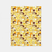 黄モダン色と黒の抽象芸術スタイル フリースブランケット (正面)