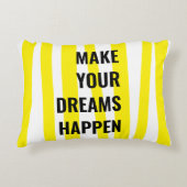 黄モダン色のストライプと夢の実現 アクセントクッション (正面)