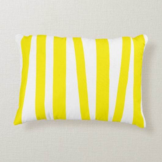 黄モダン色のストライプと夢の実現 アクセントクッション (裏面)