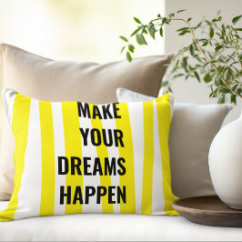 黄モダン色のストライプと夢の実現 アクセントクッション