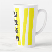 黄モダン色のストライプと夢の実現 カフェラテマグ (右)