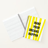 黄モダン色のストライプと夢の実現 ノートブック (内部)