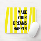 黄モダン色のストライプと夢の実現 マウスパッド (マウス)