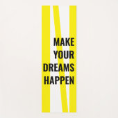 黄モダン色のストライプと夢の実現 ヨガマット (正面)