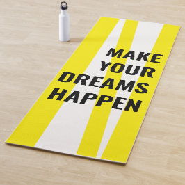 黄モダン色のストライプと夢の実現 ヨガマット