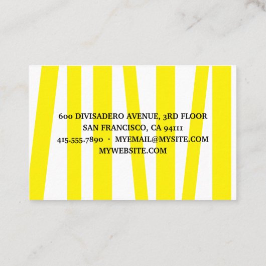 黄モダン色のストライプと夢の実現 名刺 (裏面)