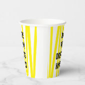 黄モダン色のストライプと夢の実現 紙コップ (右)