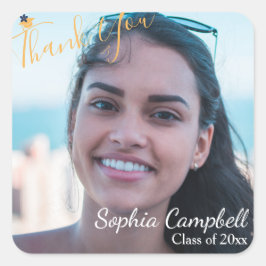 黄モダン色の卒業表紙 スクエアシール