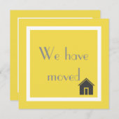 黄モダン色の我々は動いている発表を移動 案内状 (正面/裏面)