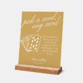 黄モダン色の結婚トランプ台座の標識 アクリルサイン (傾斜)