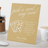 黄モダン色の結婚トランプ台座の標識 台座サイン (インサイチュ)