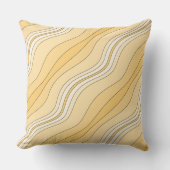 黄モダン色の線のパターン クッション (正面)