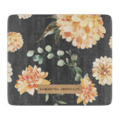 黄モダン色の花とクラフトパーソナライズされたギフト カッティングボード (正面)