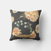 黄モダン色の花とクラフトパーソナライズされたギフト クッション (裏面)