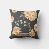 黄モダン色の花とクラフトパーソナライズされたギフト クッション (正面)