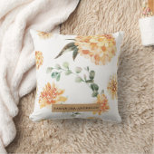 黄モダン色の花とクラフトパーソナライズされたギフト クッション (ブランケット)