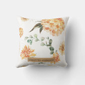 黄モダン色の花とクラフトパーソナライズされたギフト クッション (裏面)